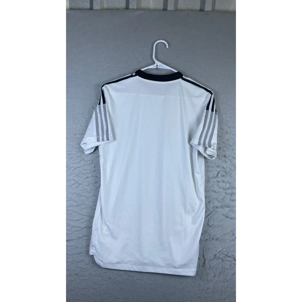 Adidas Soccer Jersey Men Small White Excellent Aeroready Primegreen Short Sleeve